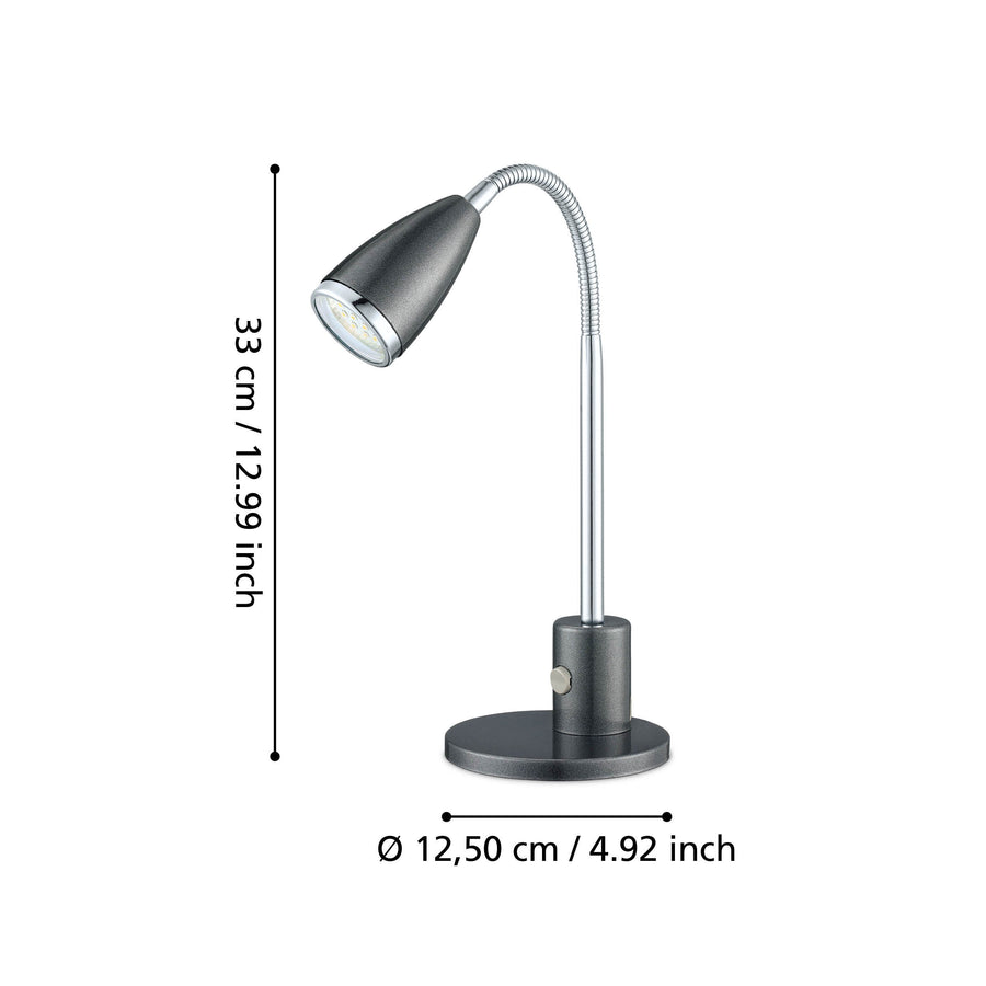 Schéma de dimensions indiquant 33 cm de haut et 12,50 cm de base.