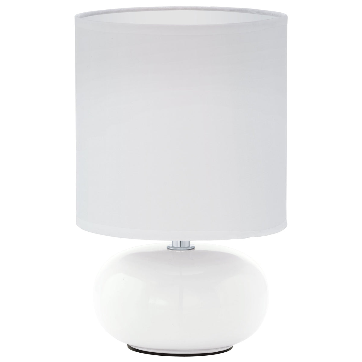 Lampe à poser Trondio blanche, tissu