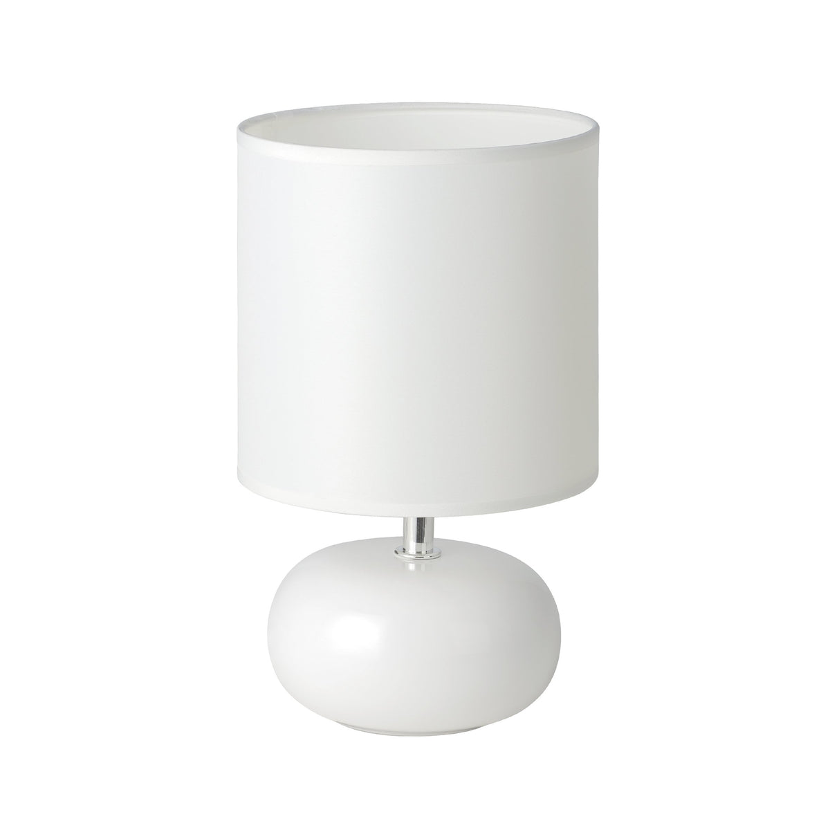 Lampe à poser Trondio blanche, tissu