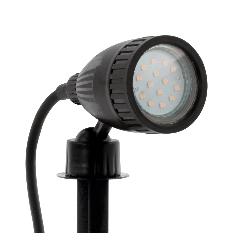 Détail de la tête du projecteur montrant la lentille et les diodes LED