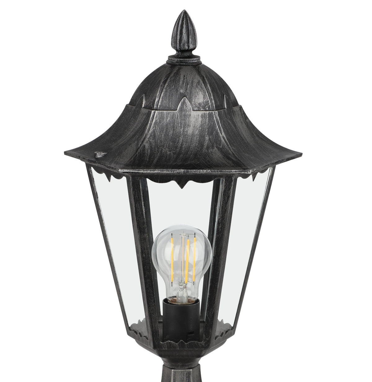Lampadaire extérieur Navedo noir et argenté, Ø 23 cm (93462)