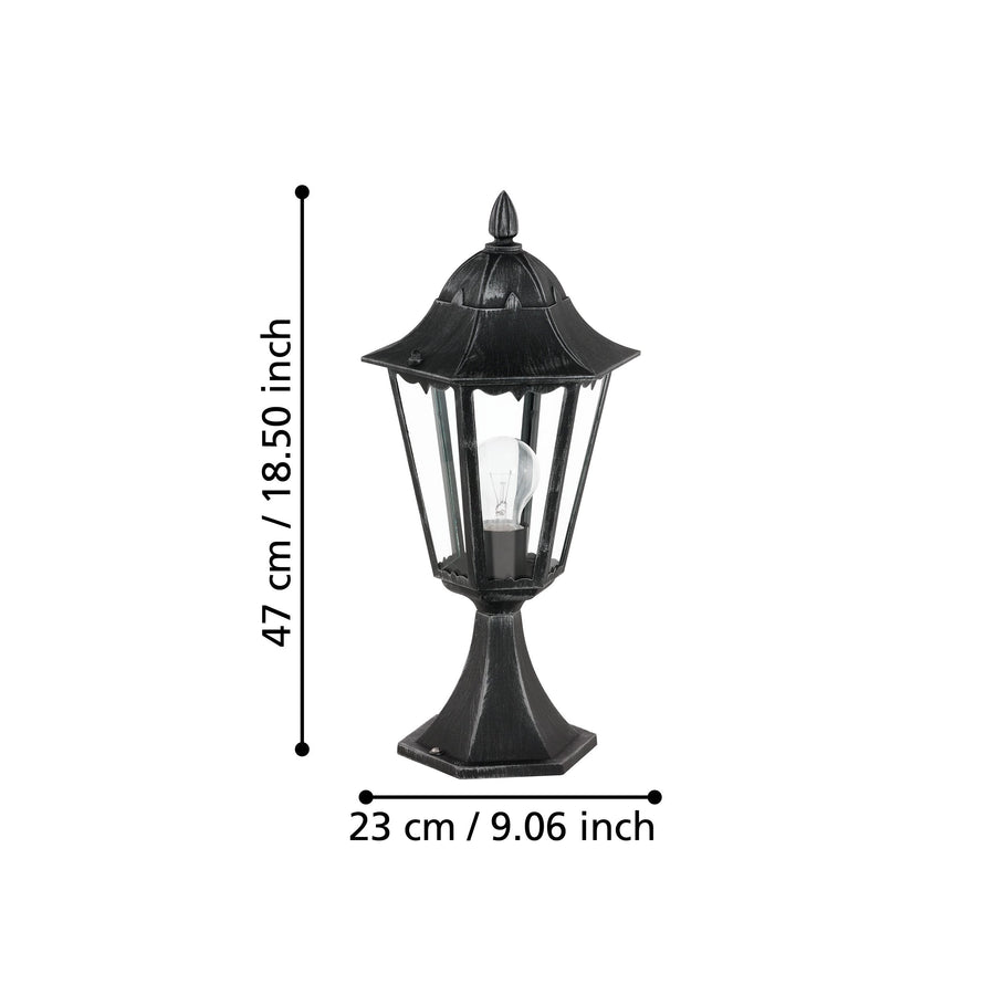 Schéma de dimensions indiquant 47 cm de hauteur et 23 cm de diamètre.