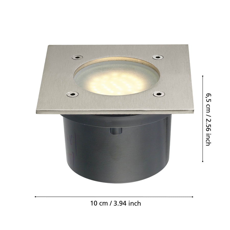 Schéma de dimensions du luminaire : largeur 10 cm et hauteur 6,5 cm.