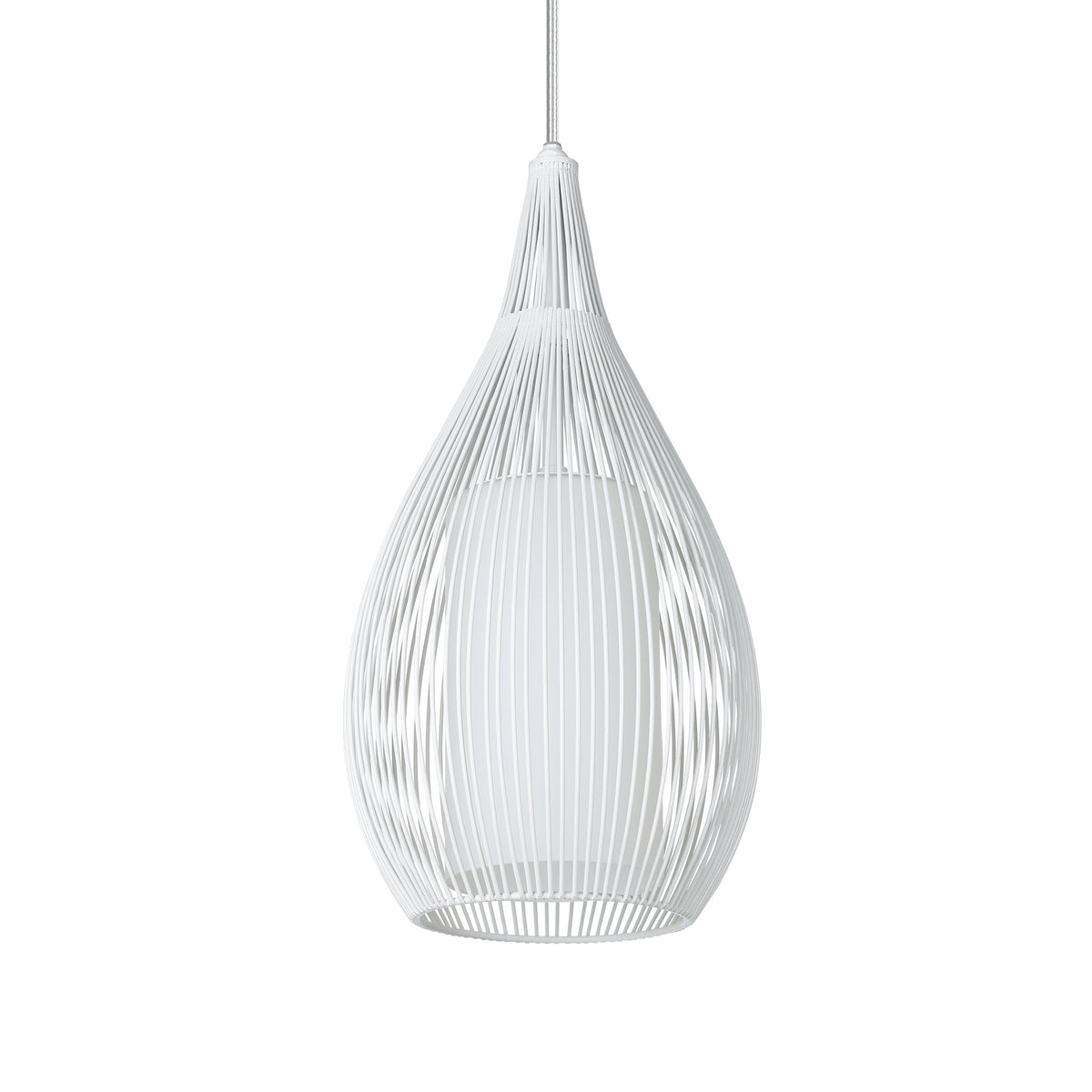Suspension Razoni blanche, verre (94388)