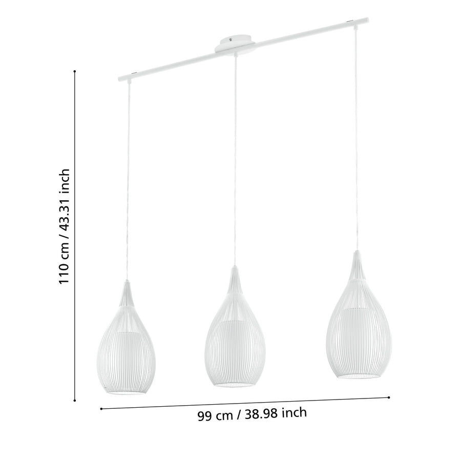 Suspension Razoni blanche, verre (94388)