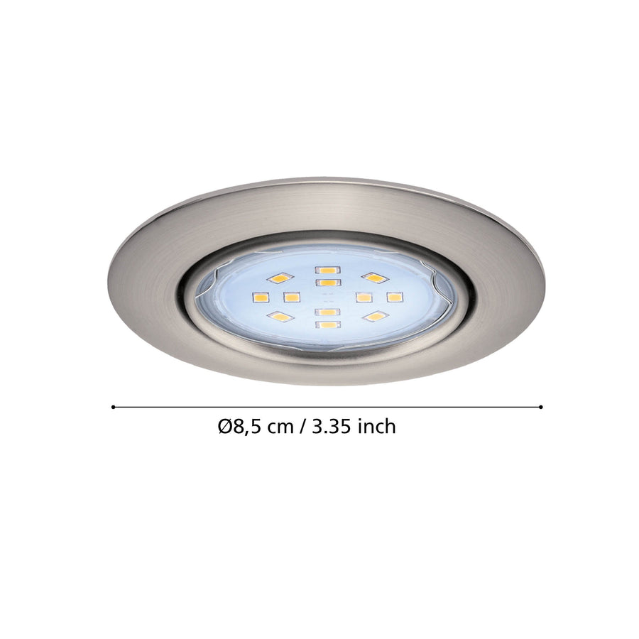 Spot encastrable Peneto nickel satiné, Ø 8,7 cm