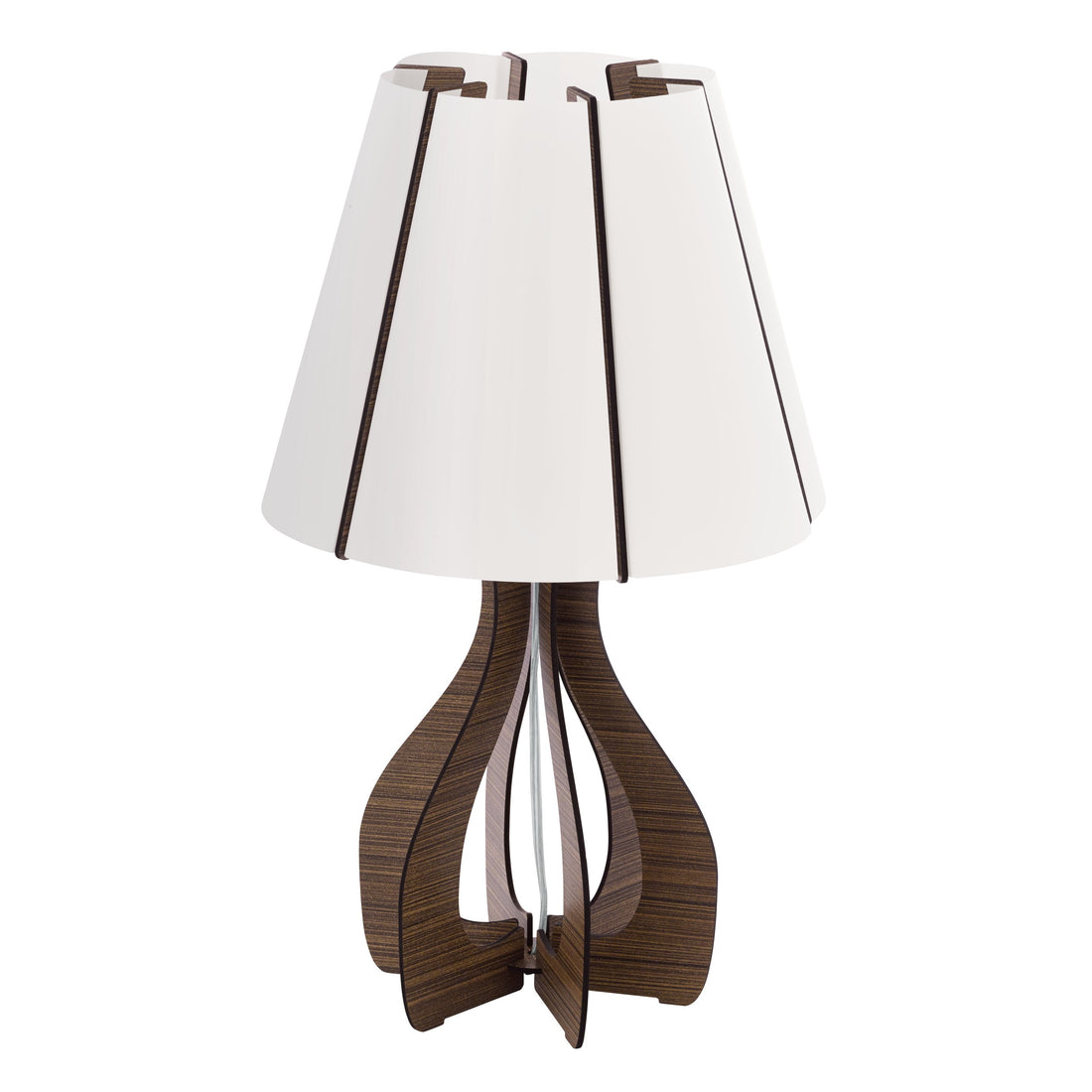 Lampe à poser Cossano bois et marron, H 45 cm