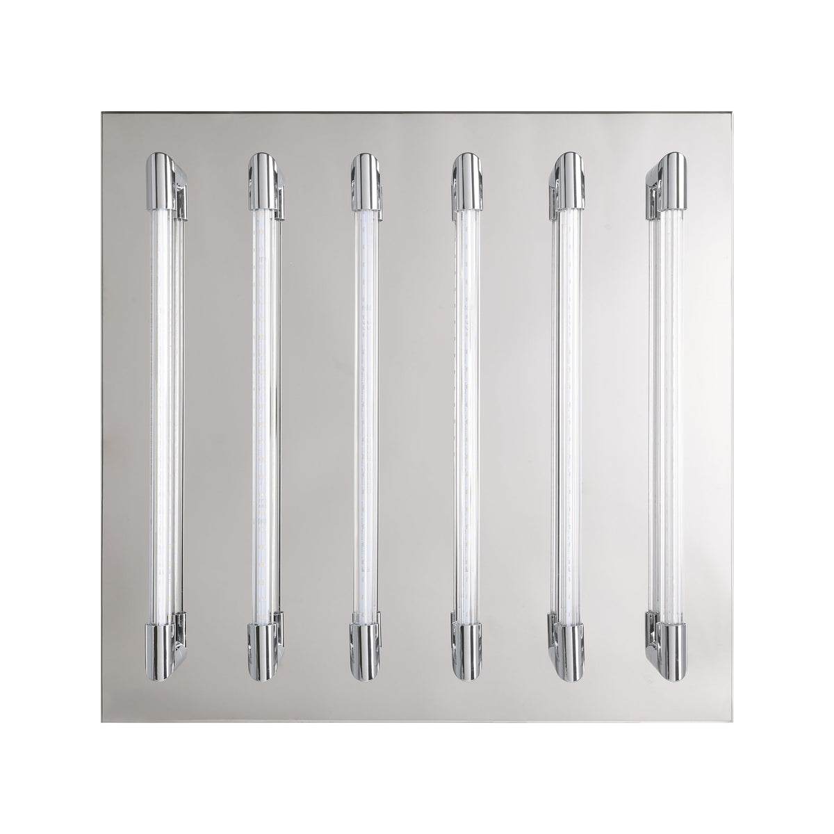 Plafonnier Velarde chromé, verre, L 47 cm