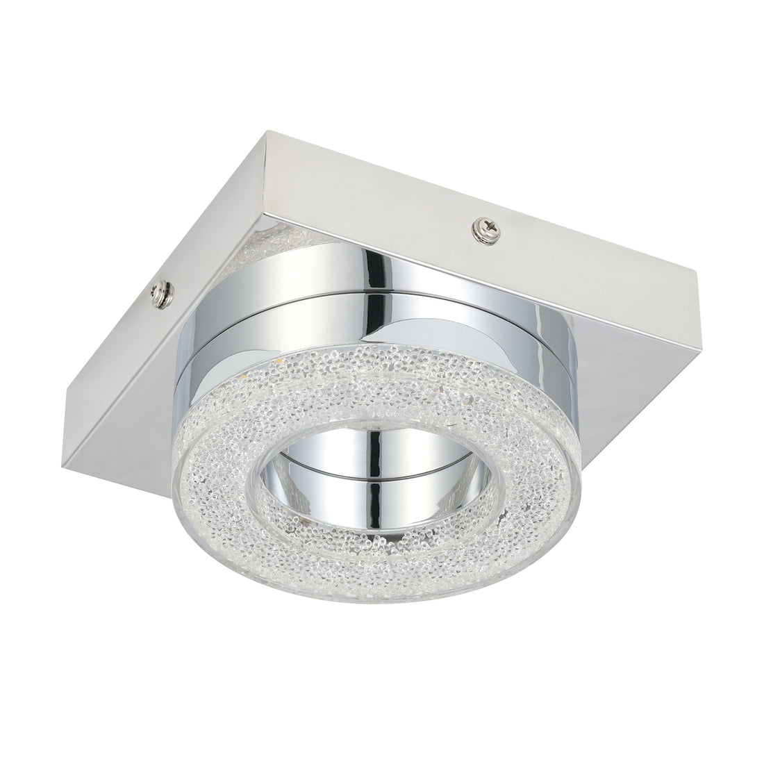 Plafonnier Fradelo chromé, cristal, L 12 cm