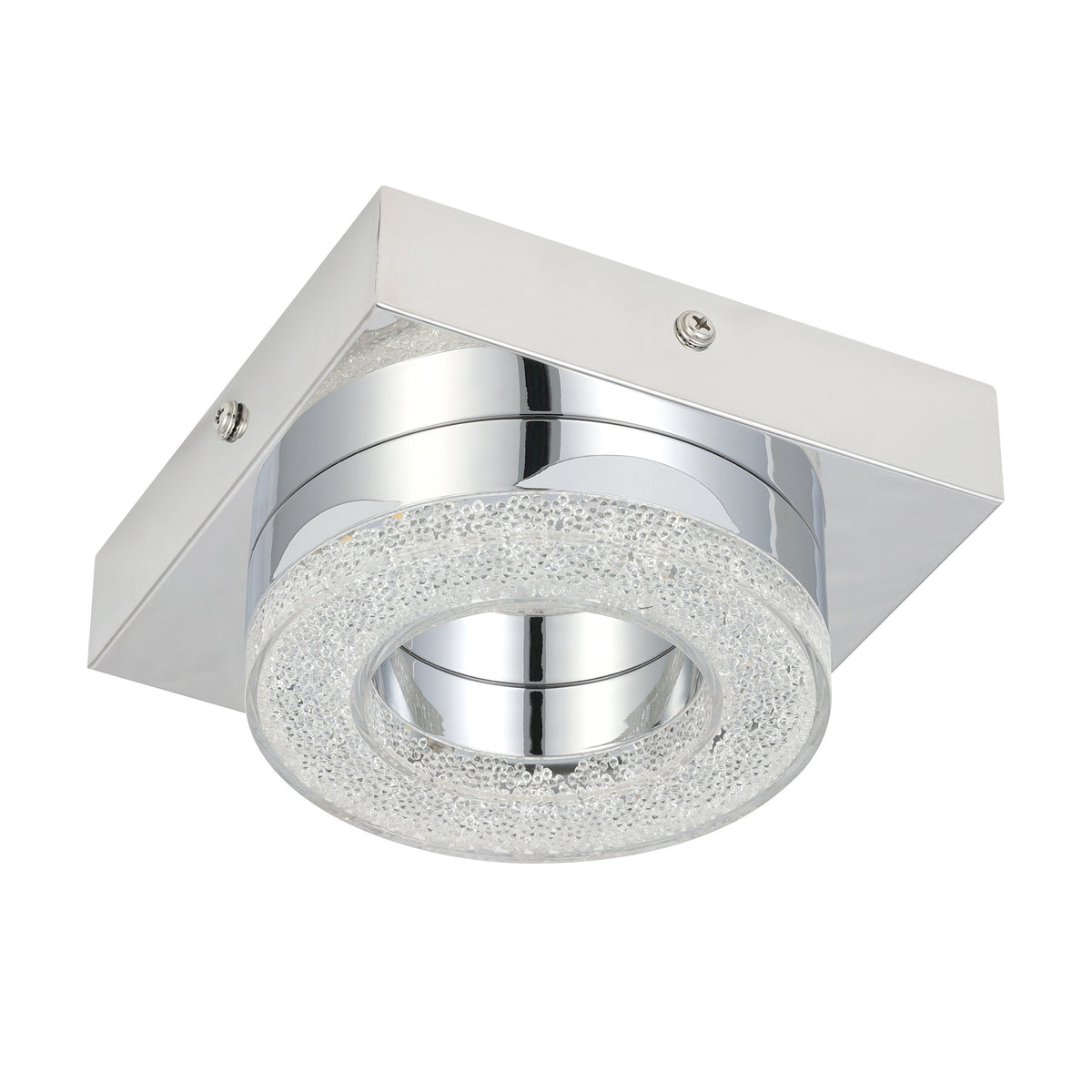 Plafonnier Fradelo chromé, cristal, L 12 cm