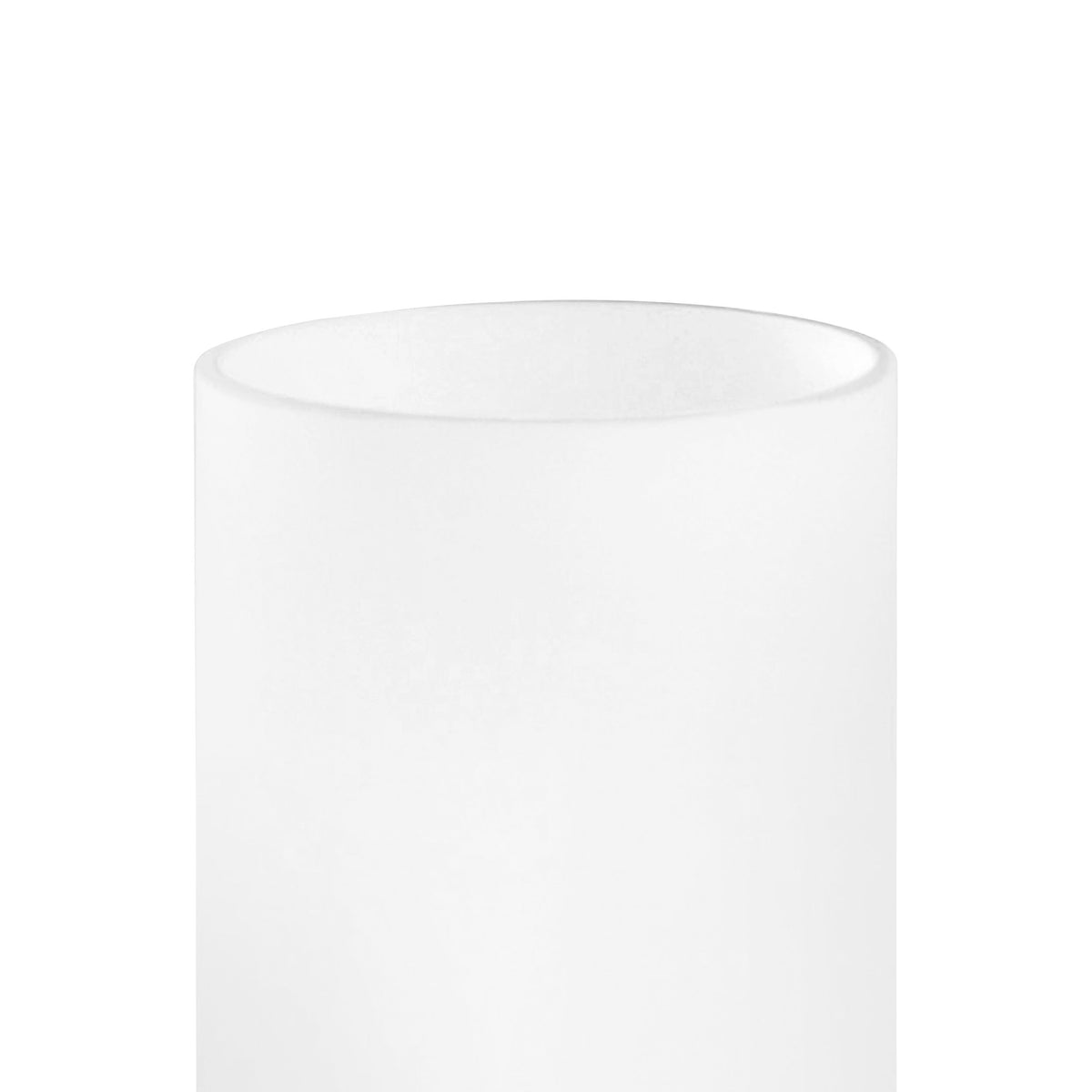 Gros plan sur l'ouverture supérieure du diffuseur en verre dépoli.