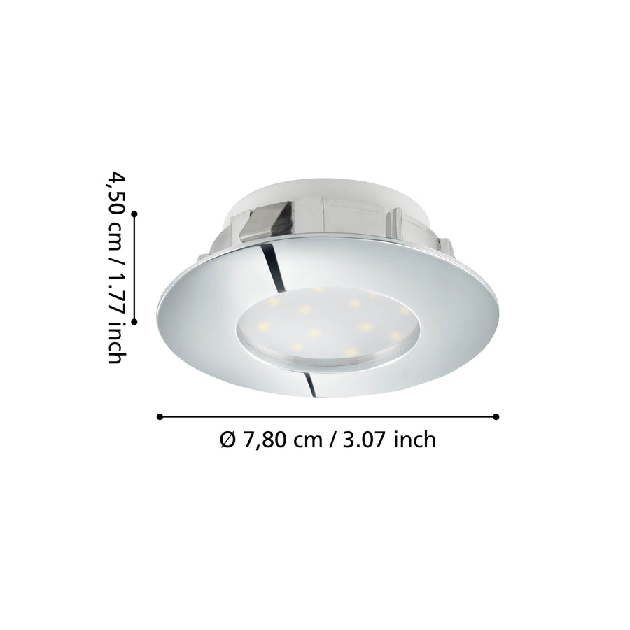 Spot encastrable Pineda chromé, Ø 7,8 cm (95822)