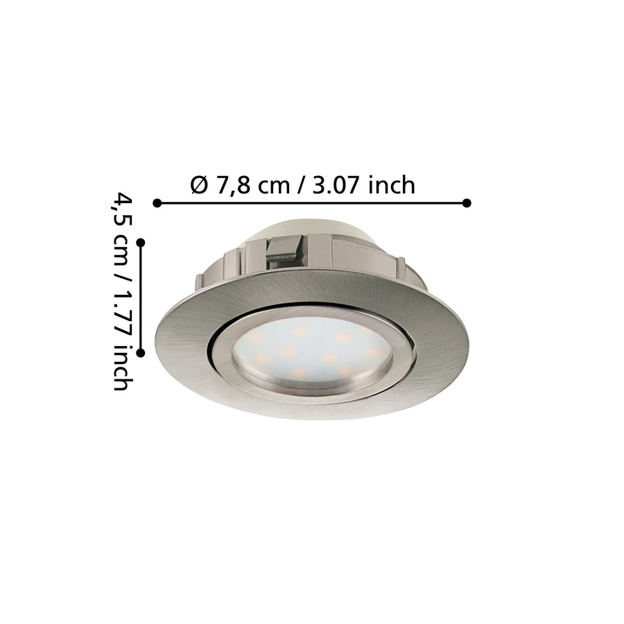 Spot encastrable Pineda nickel, Ø 8,4 cm (95859)