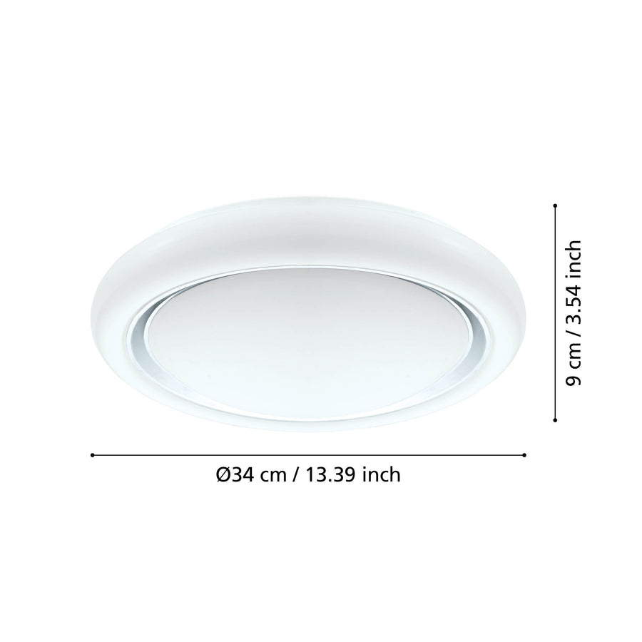Plafonnier Capasso blanc, Ø 34 cm