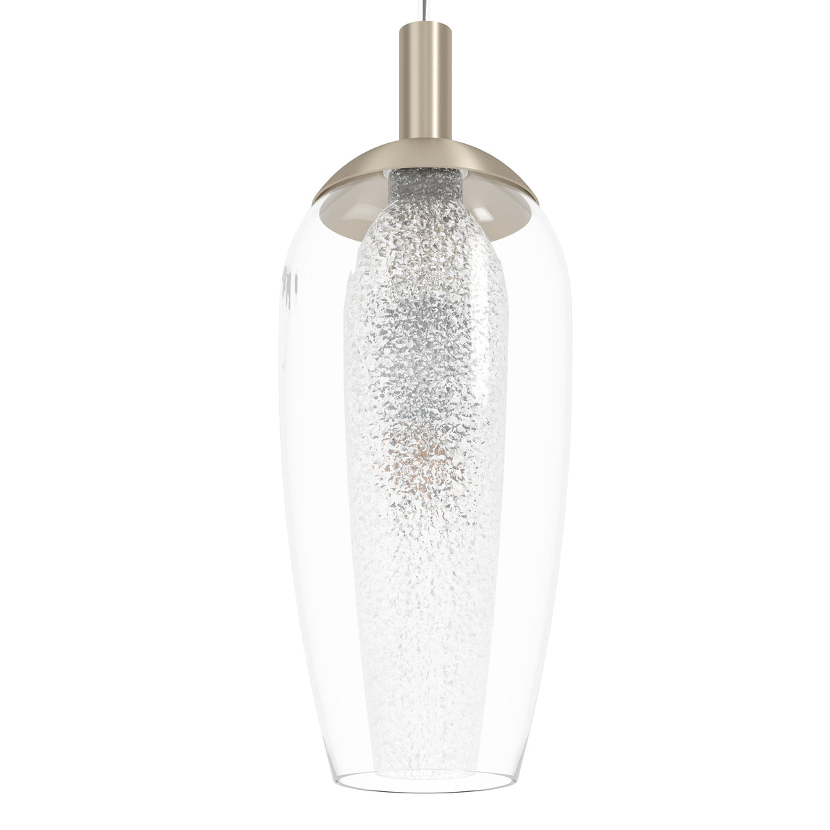 Suspension Farsala nickel et noire, verre, H 110 cm (96344)