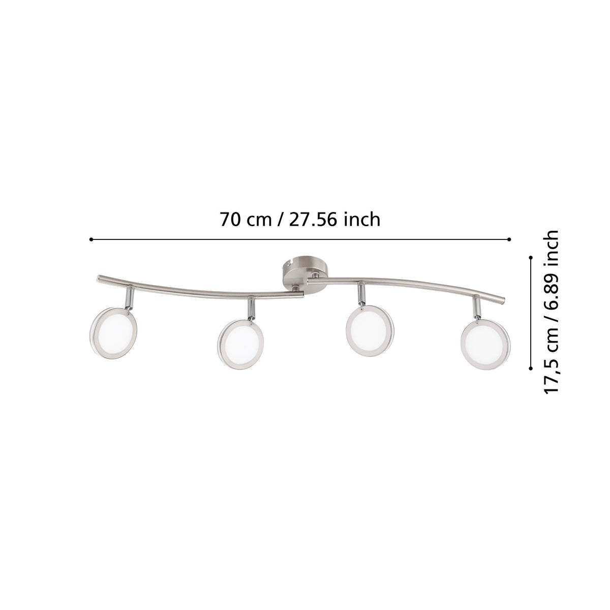 Schéma de dimensions indiquant 70 cm de large et 17,5 cm de hauteur.