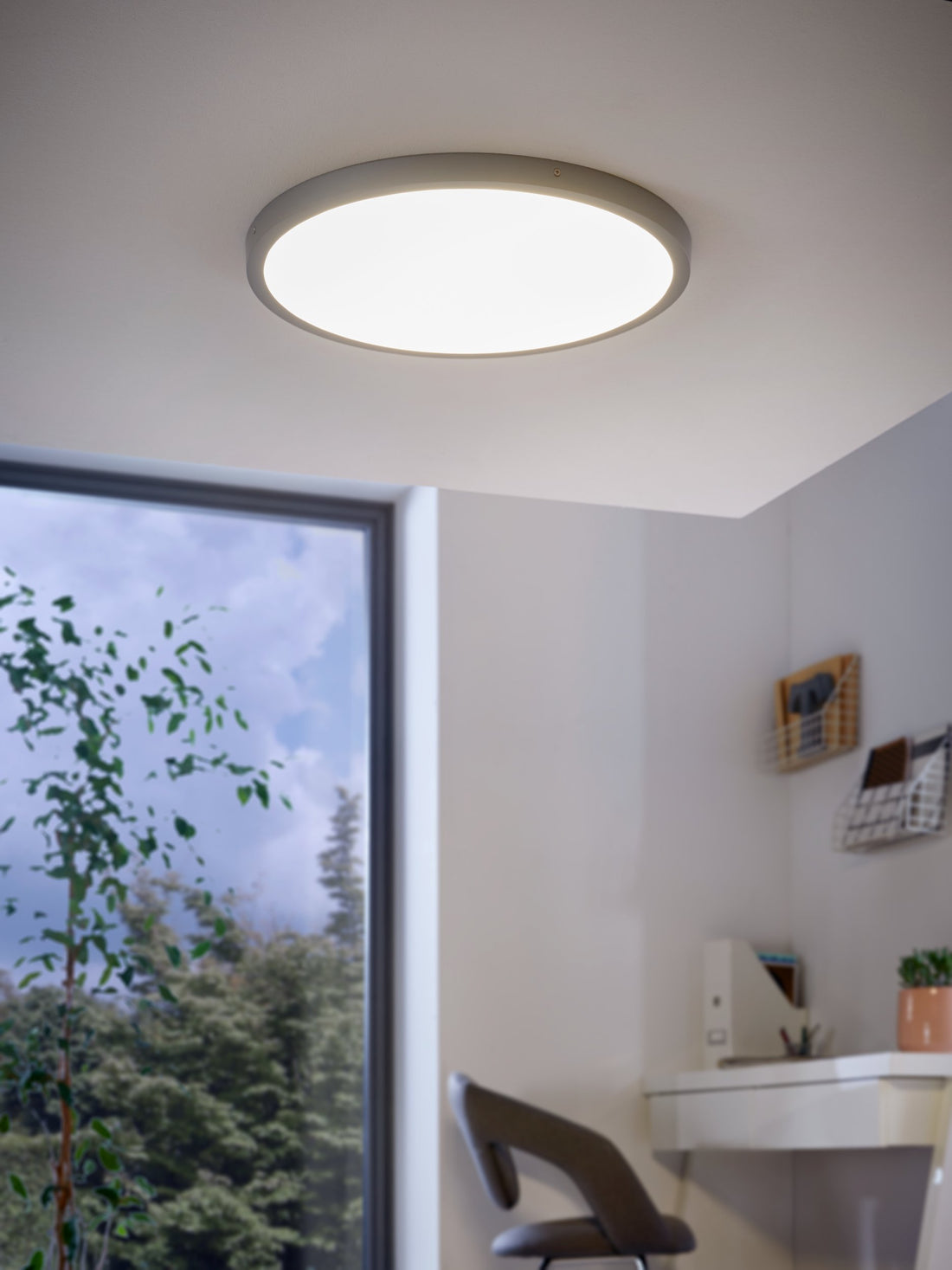 Plafonnier LED | Fueva 1 Argenté Ø 50 cm