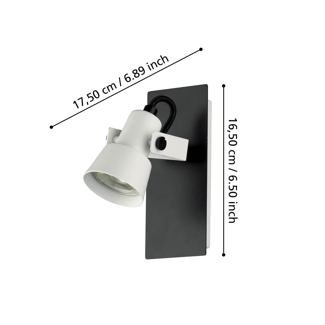 Spot Trillo noir, H 16,5 cm