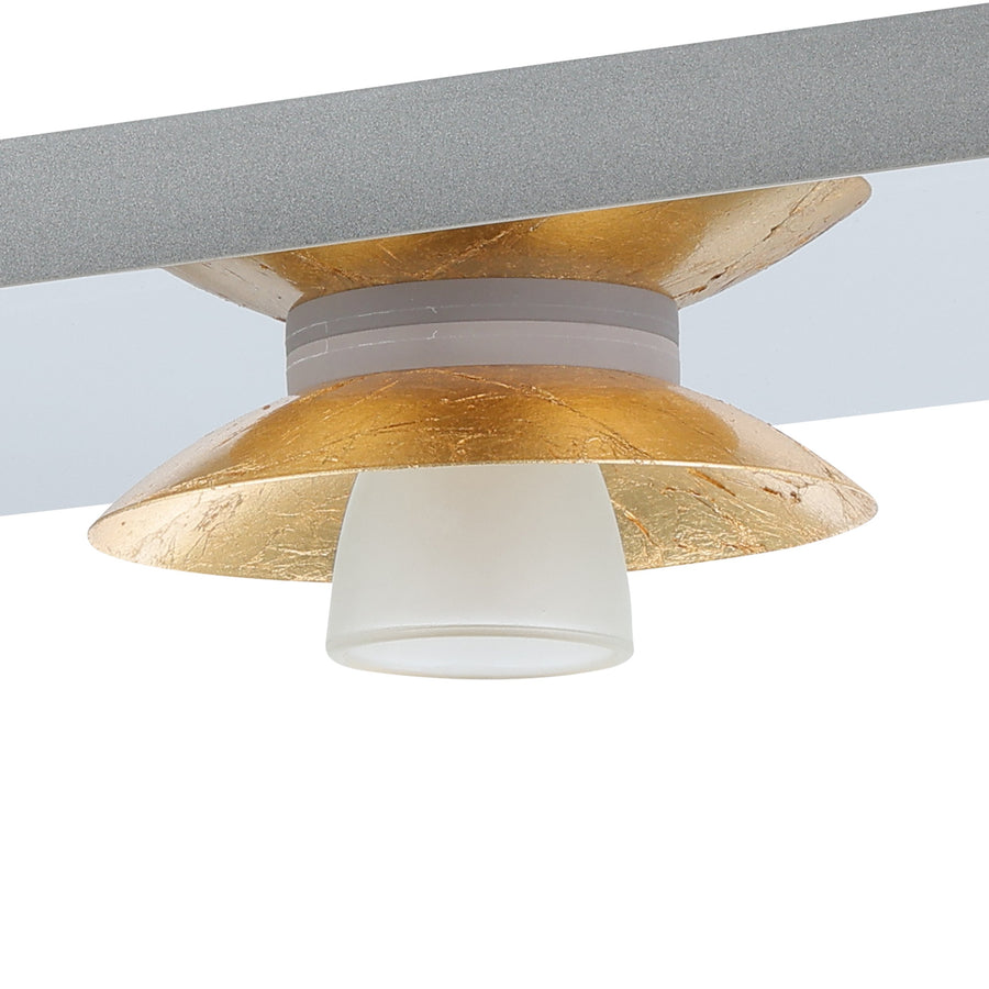 Plafonnier Torano chromé et doré, L 68 cm
