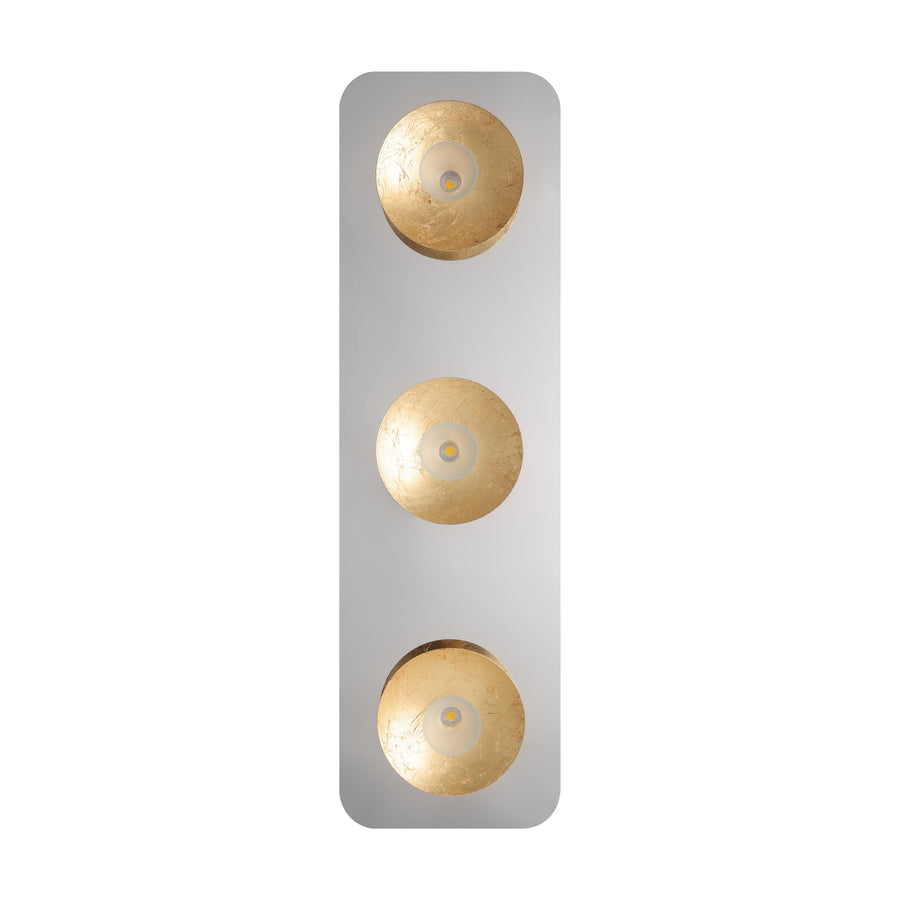 Plafonnier Torano chromé et doré, L 68 cm