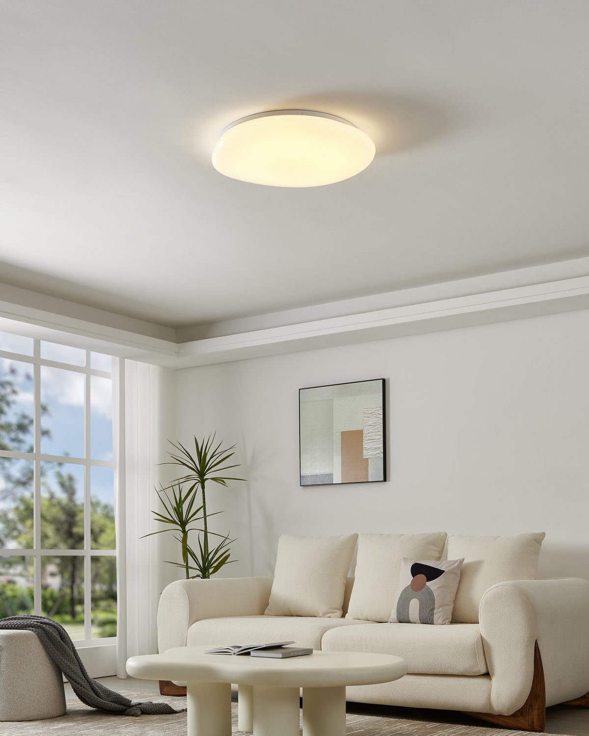 Plafonnier Sileras blanc, Ø 60 cm