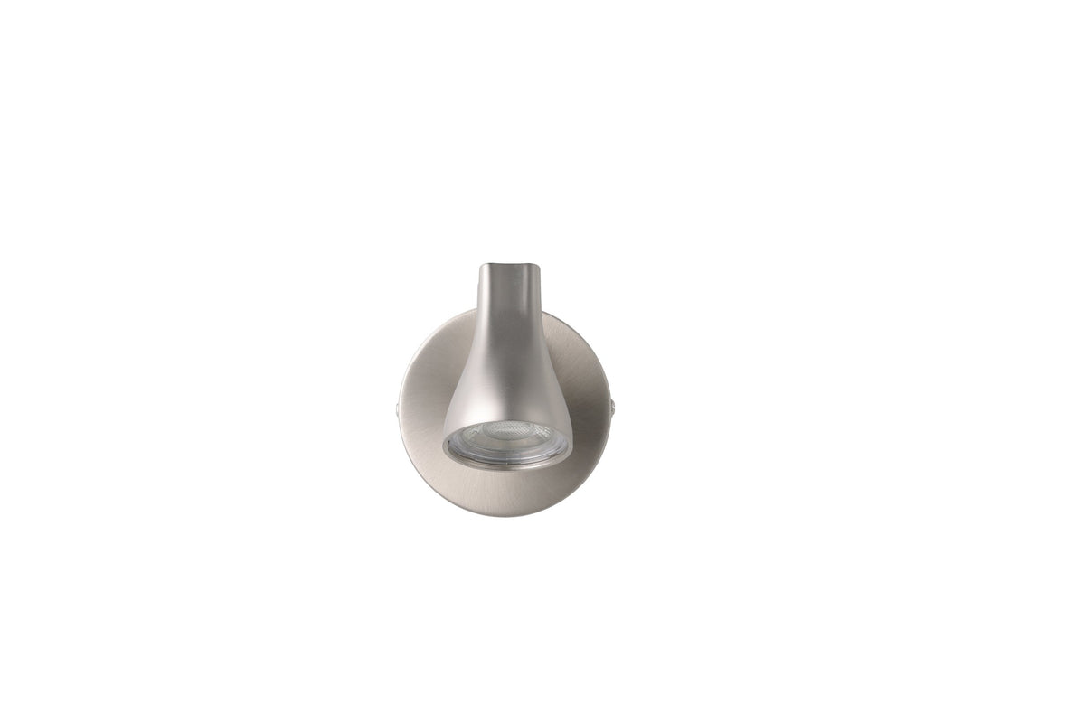 Spot Tiberio 1 nickel satiné, Ø 8 cm