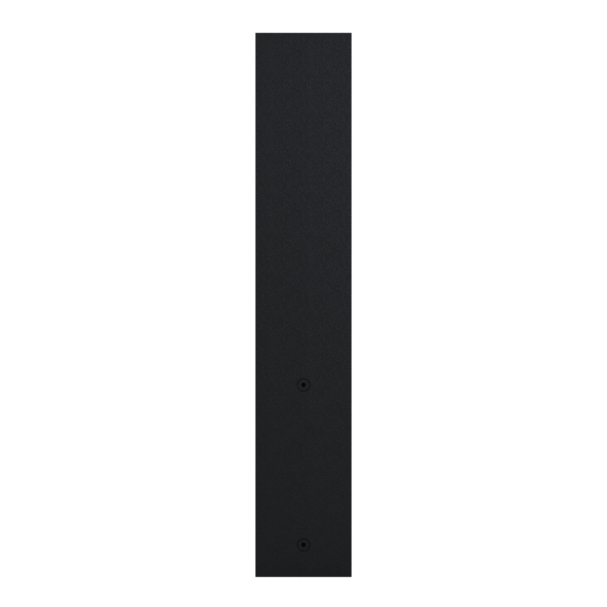 Plaque arrière noire du lampadaire avec deux trous de fixation visibles.