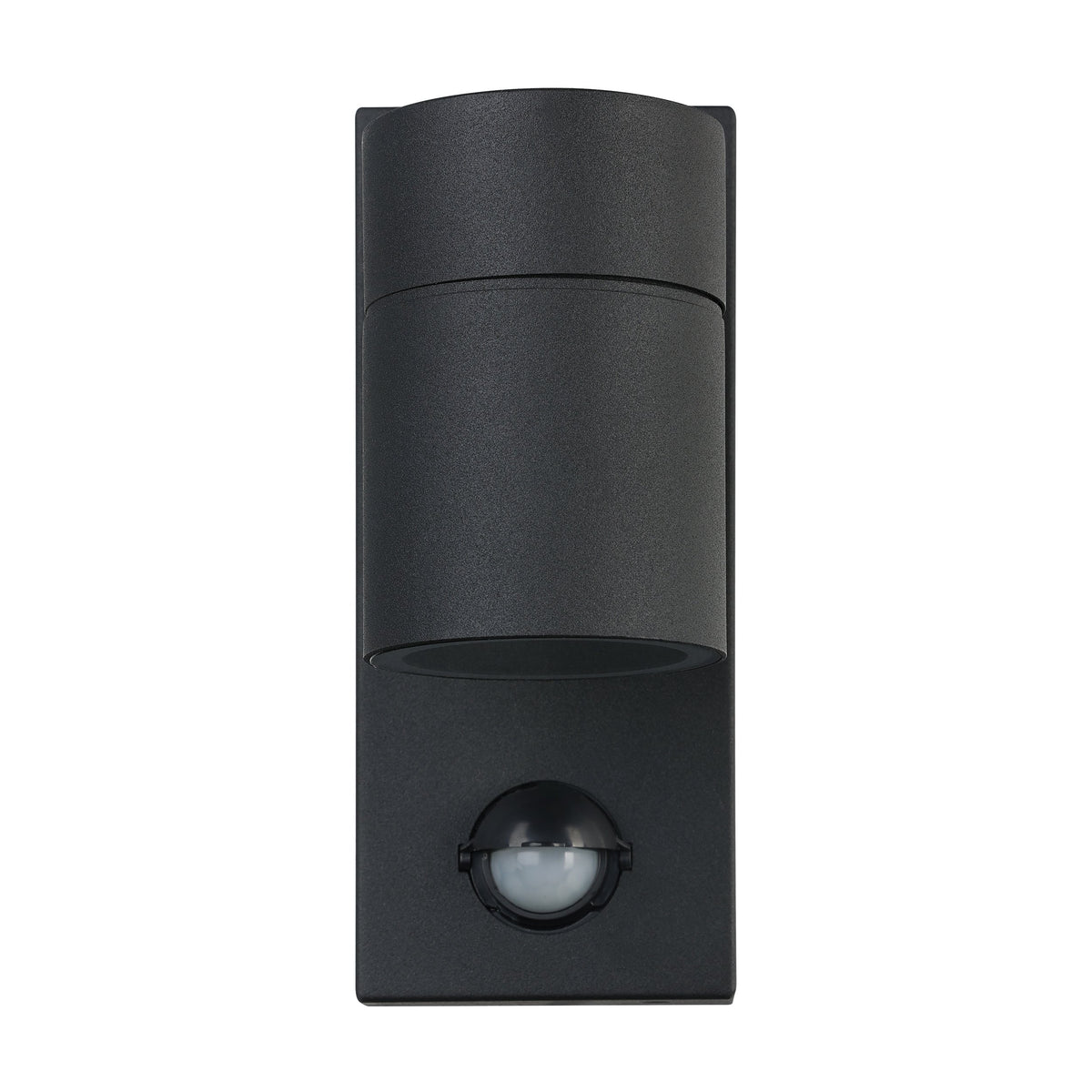 Vue verticale du luminaire montrant cylindre, platine et capteur infrarouge