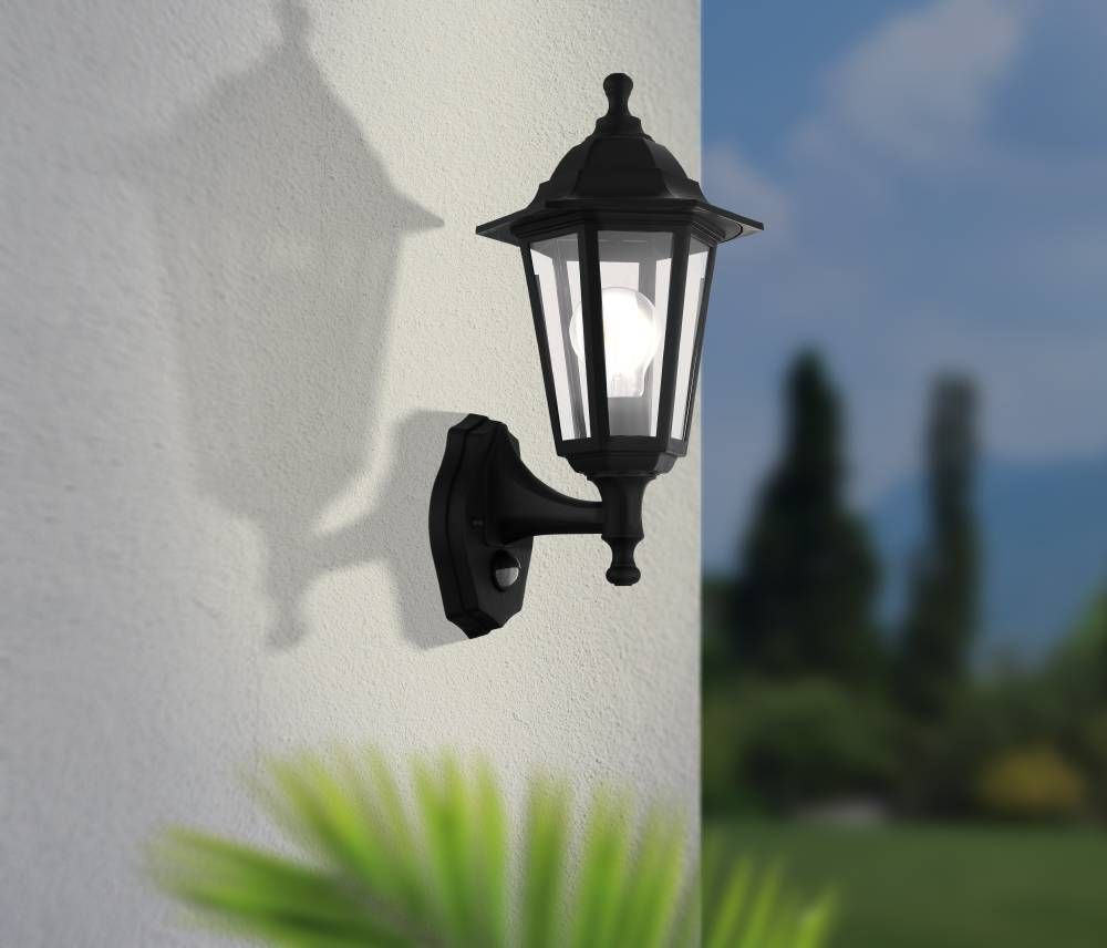 Applique extérieure Duanera noire, L 20 cm