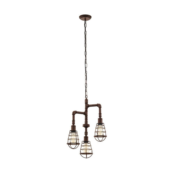 Suspension Port Seton 3 lumières marron