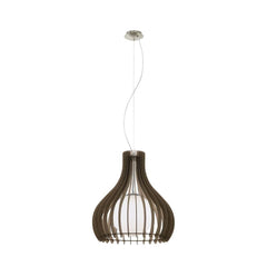 Suspension Tindori nickel satiné et marron foncé