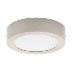 Plafonnier Fueva 1 PRO nickel et blanc mat, Ø 17 cm