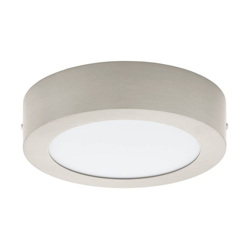 Plafonnier Fueva 1 PRO nickel et blanc mat, Ø 17 cm