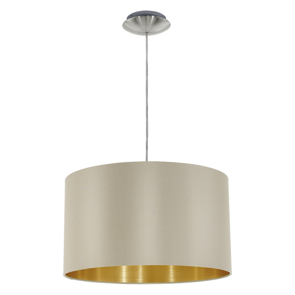 Suspension Maserlo taupe et dorée, tissu