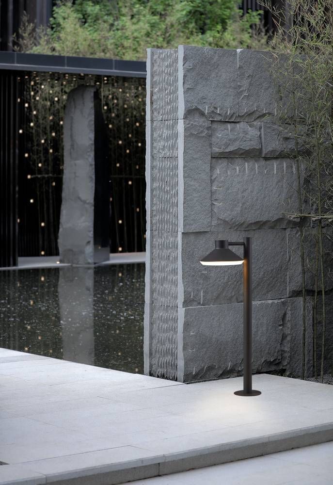 Lampadaire extérieur Ninnarella noir et blanc