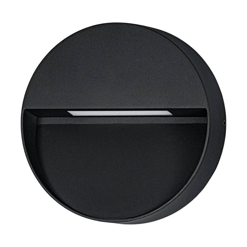 Applique extérieure Maruggio noire, Ø 15 cm