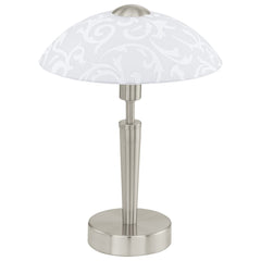Lampe à poser Solo nickel et blanche mat