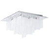 Plafonnier Condrada 1 chromé et blanc, verre