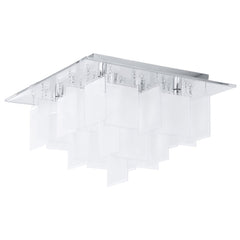 Plafonnier Condrada 1 chromé et blanc, verre