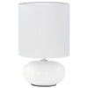 Lampe à poser Trondio blanche, tissu