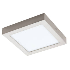 Plafonnier Fueva 1 nickel satiné, L 22,5 cm