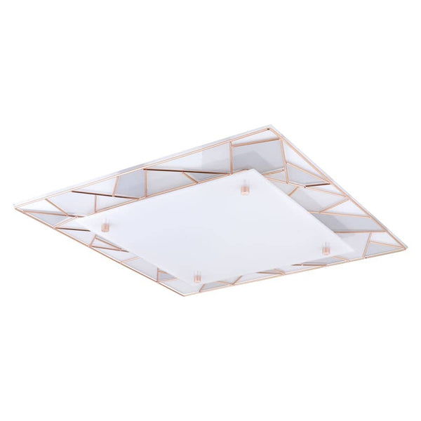 Applique murale Pancento 1 cuivrée et blanche, verre