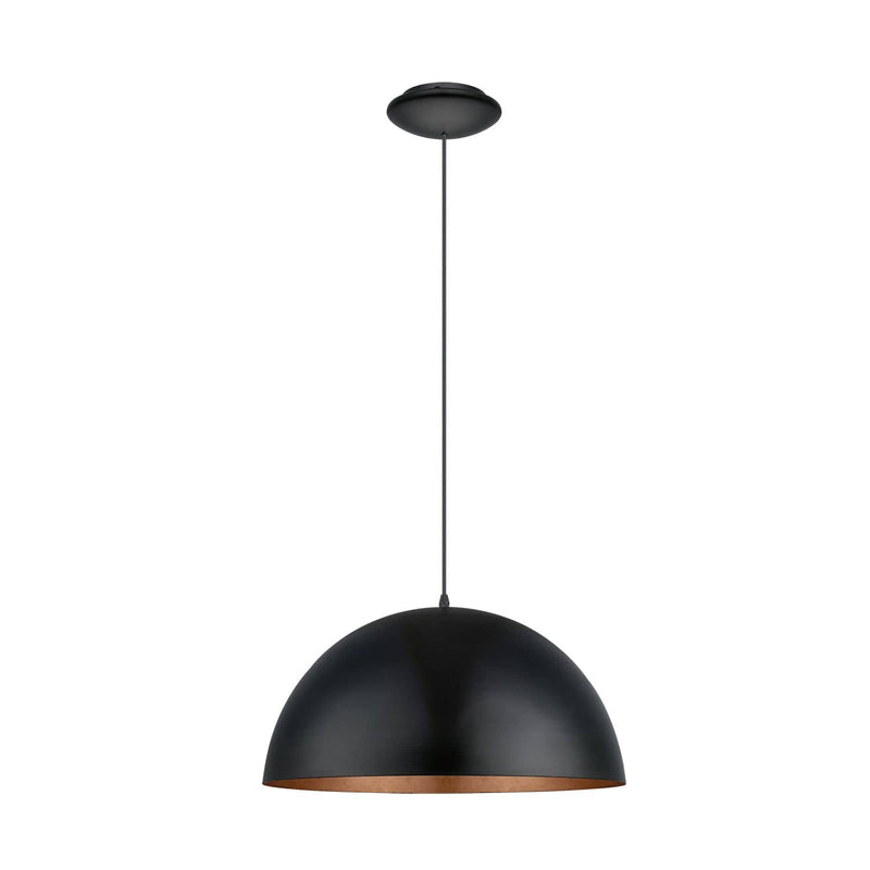 Suspension Gaetano 1 noire et cuivrée