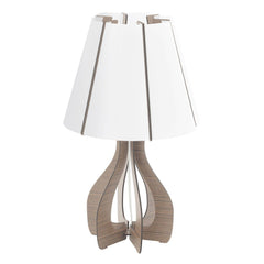 Lampe à poser Cossano bois et marron, H 45 cm