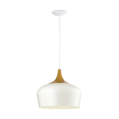 Suspension Obregon crème et bois