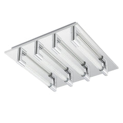Plafonnier Velarde chromé, verre, L 32 cm