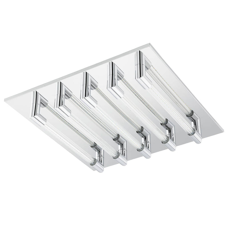 Plafonnier Velarde chromé, verre, L 37 cm
