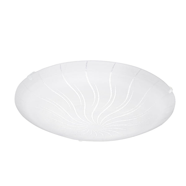 Plafonnier Margitta 1 blanc et transparent, verre, Ø 31,5 cm
