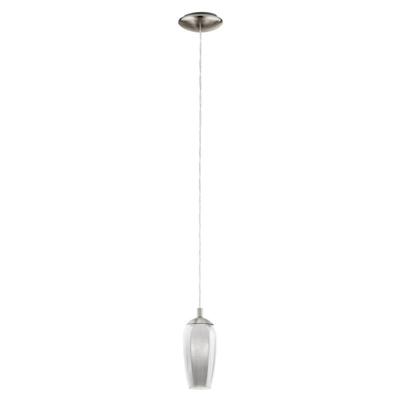 Suspension Farsala nickel et noire, verre, H 110 cm (96343)
