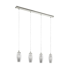 Suspension Farsala nickel et noire, verre, H 110 cm (96344)